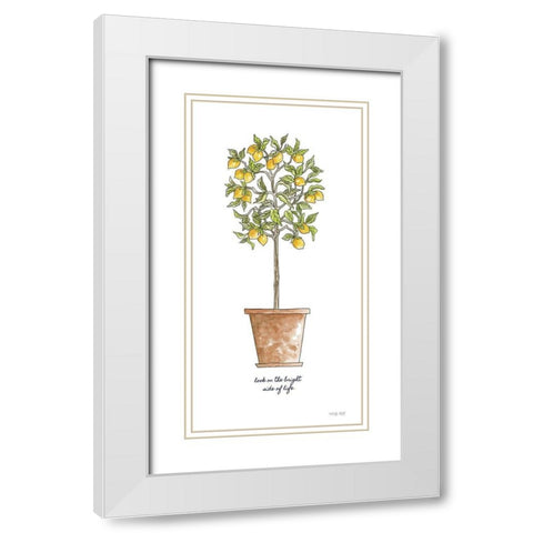 Bright Side  White Modern Wood Framed Art Print with Double Matting by Jacobs, Cindy