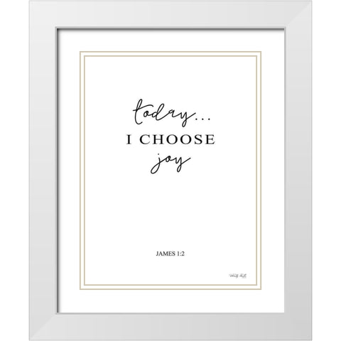 I Choose Joy White Modern Wood Framed Art Print with Double Matting by Jacobs, Cindy