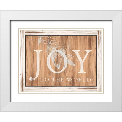 Joy White Modern Wood Framed Art Print with Double Matting by Jacobs, Cindy