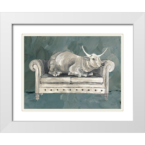 Cowches I White Modern Wood Framed Art Print with Double Matting by Jacobs, Cindy