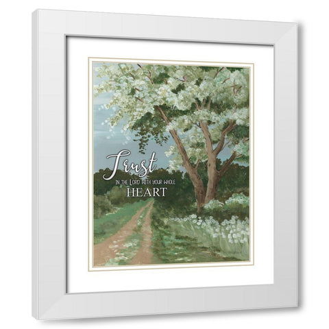 Trust the Lord White Modern Wood Framed Art Print with Double Matting by Jacobs, Cindy