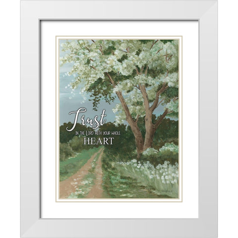 Trust the Lord White Modern Wood Framed Art Print with Double Matting by Jacobs, Cindy