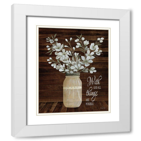 All Things are Possible White Modern Wood Framed Art Print with Double Matting by Jacobs, Cindy