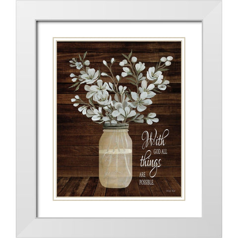 All Things are Possible White Modern Wood Framed Art Print with Double Matting by Jacobs, Cindy