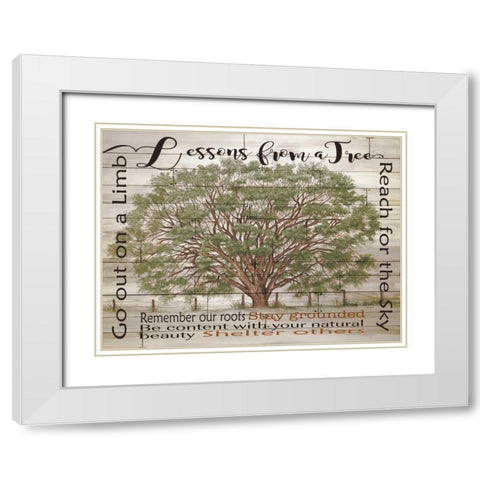 Lessons from a Tree White Modern Wood Framed Art Print with Double Matting by Jacobs, Cindy