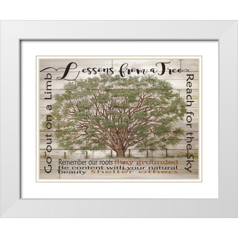 Lessons from a Tree White Modern Wood Framed Art Print with Double Matting by Jacobs, Cindy