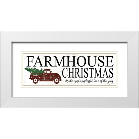 Farmhouse Christmas White Modern Wood Framed Art Print with Double Matting by Jacobs, Cindy