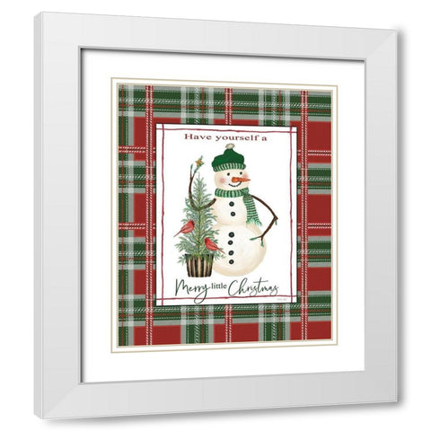 Merry Little Christmas White Modern Wood Framed Art Print with Double Matting by Jacobs, Cindy