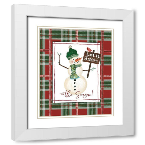 Tis the Season White Modern Wood Framed Art Print with Double Matting by Jacobs, Cindy