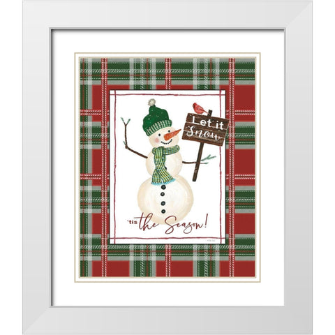 Tis the Season White Modern Wood Framed Art Print with Double Matting by Jacobs, Cindy