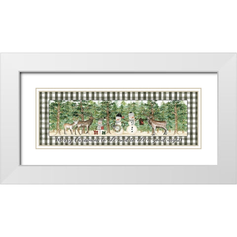 Merry Christmas to All White Modern Wood Framed Art Print with Double Matting by Jacobs, Cindy