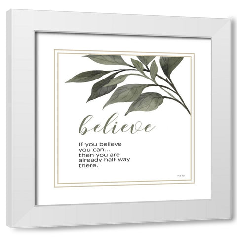 Believe White Modern Wood Framed Art Print with Double Matting by Jacobs, Cindy