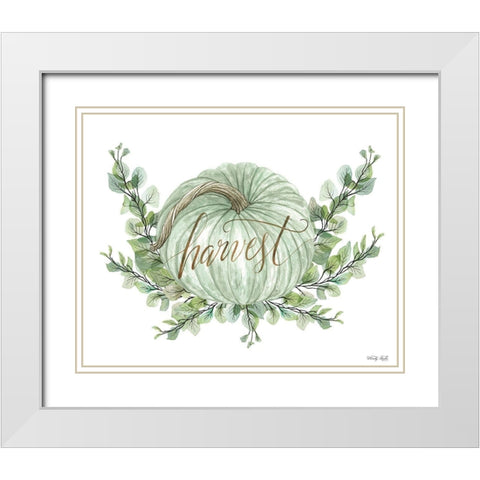 Harvest Pumpkins White Modern Wood Framed Art Print with Double Matting by Jacobs, Cindy