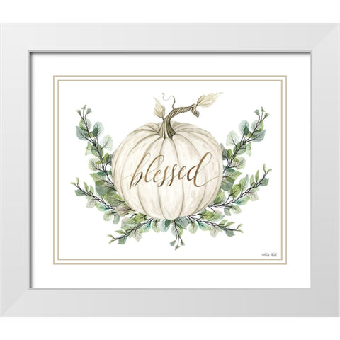 Blessed Pumpkins White Modern Wood Framed Art Print with Double Matting by Jacobs, Cindy