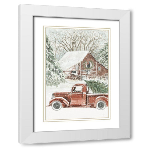 Down Home Christmas White Modern Wood Framed Art Print with Double Matting by Jacobs, Cindy