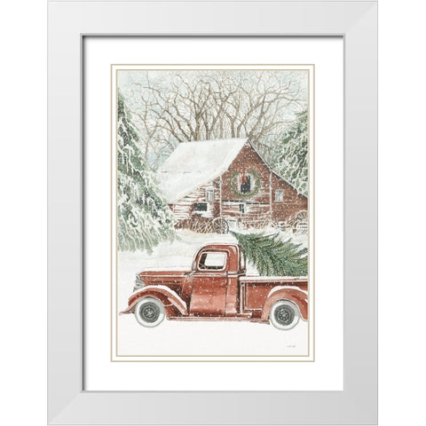 Down Home Christmas White Modern Wood Framed Art Print with Double Matting by Jacobs, Cindy