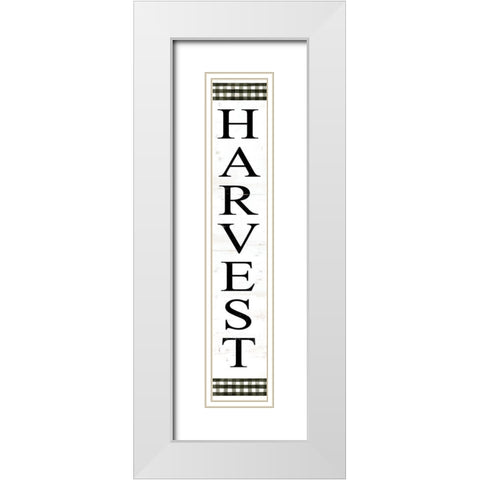 Harvest Sign White Modern Wood Framed Art Print with Double Matting by Jacobs, Cindy