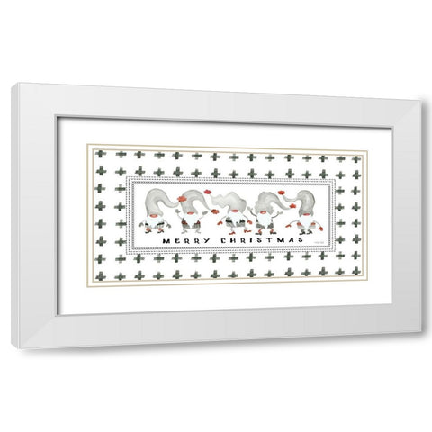 Merry Christmas Gnomes White Modern Wood Framed Art Print with Double Matting by Jacobs, Cindy