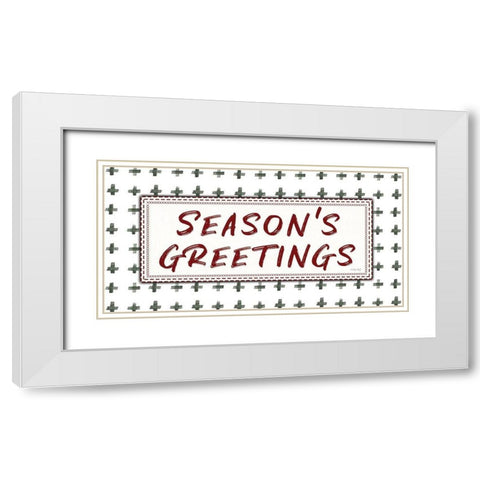 Seasons Greetings  White Modern Wood Framed Art Print with Double Matting by Jacobs, Cindy