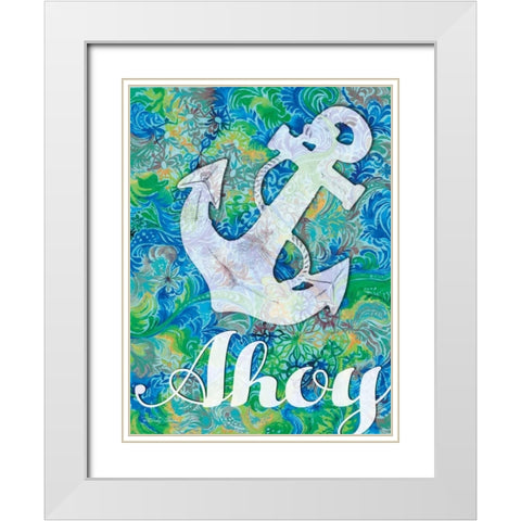 Ahoy White Modern Wood Framed Art Print with Double Matting by Jacobs, Cindy
