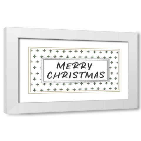 Merry Christmas   White Modern Wood Framed Art Print with Double Matting by Jacobs, Cindy