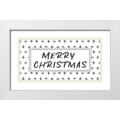 Merry Christmas   White Modern Wood Framed Art Print with Double Matting by Jacobs, Cindy
