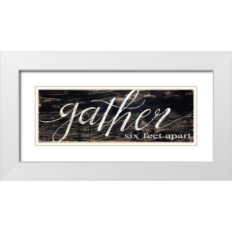 Gather - Six Feet Apart White Modern Wood Framed Art Print with Double Matting by Jacobs, Cindy