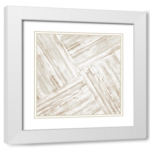 Wood Pattern 2 White Modern Wood Framed Art Print with Double Matting by Jacobs, Cindy
