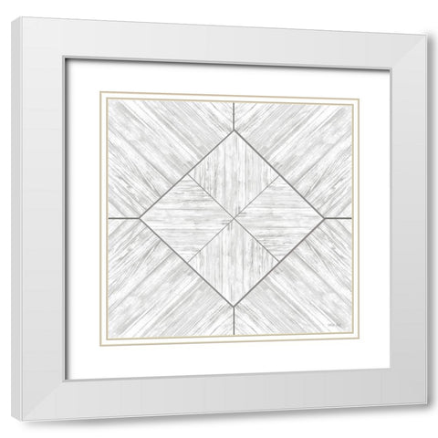 Wood Pattern 7 White Modern Wood Framed Art Print with Double Matting by Jacobs, Cindy
