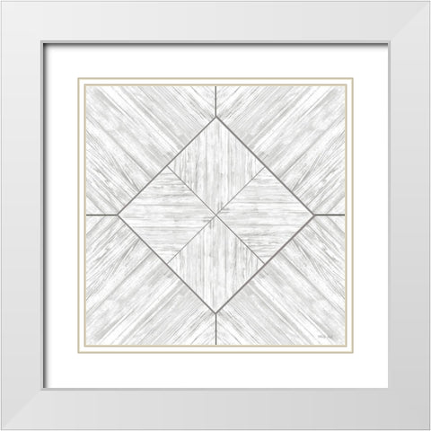 Wood Pattern 7 White Modern Wood Framed Art Print with Double Matting by Jacobs, Cindy