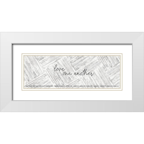 Love One Another White Modern Wood Framed Art Print with Double Matting by Jacobs, Cindy