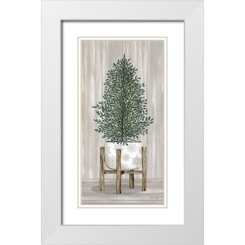 Potted Tree I White Modern Wood Framed Art Print with Double Matting by Jacobs, Cindy