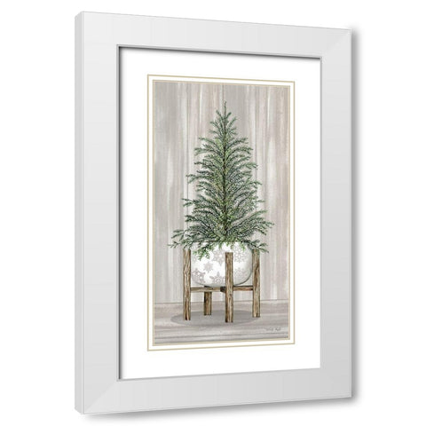 Potted Tree II White Modern Wood Framed Art Print with Double Matting by Jacobs, Cindy
