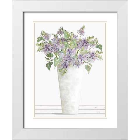 Lilacs I White Modern Wood Framed Art Print with Double Matting by Jacobs, Cindy