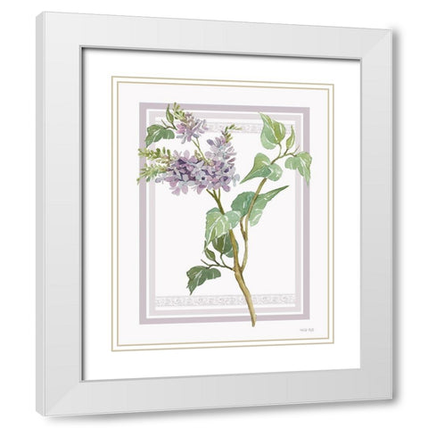 Lilacs V White Modern Wood Framed Art Print with Double Matting by Jacobs, Cindy