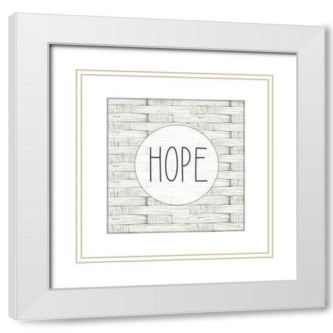 Hope White Modern Wood Framed Art Print with Double Matting by Jacobs, Cindy
