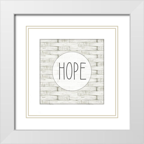Hope White Modern Wood Framed Art Print with Double Matting by Jacobs, Cindy