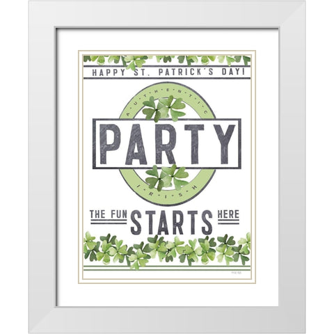St. Patricks Day Party I White Modern Wood Framed Art Print with Double Matting by Jacobs, Cindy
