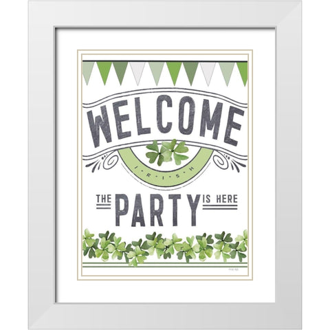 St. Patricks Day Party II White Modern Wood Framed Art Print with Double Matting by Jacobs, Cindy