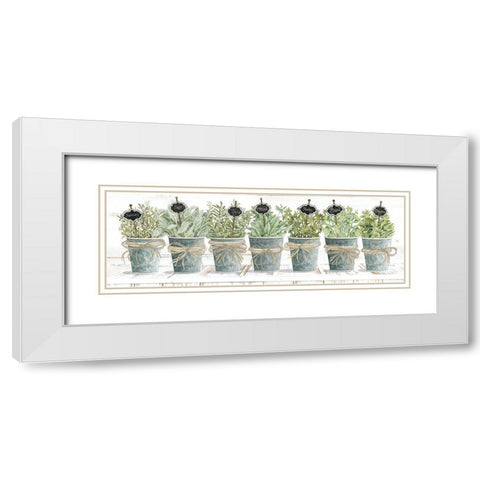 Herbs in a Row White Modern Wood Framed Art Print with Double Matting by Jacobs, Cindy