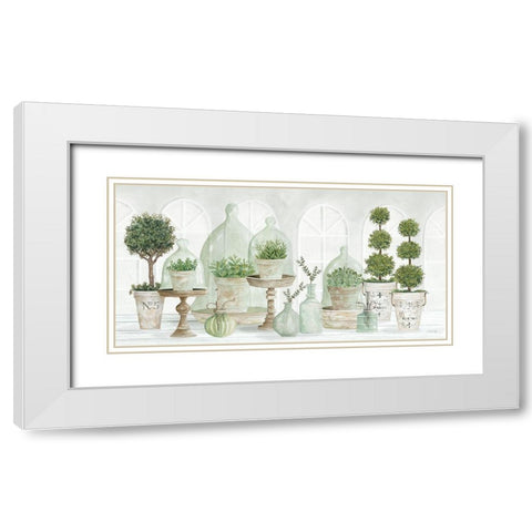 Nice and Neutral Plant Collection White Modern Wood Framed Art Print with Double Matting by Jacobs, Cindy