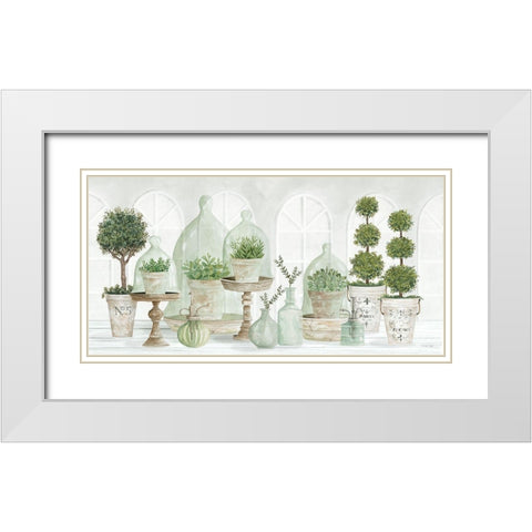 Nice and Neutral Plant Collection White Modern Wood Framed Art Print with Double Matting by Jacobs, Cindy