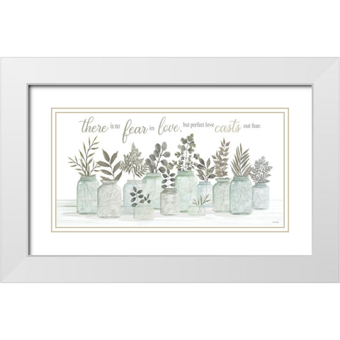 No Fear in Love White Modern Wood Framed Art Print with Double Matting by Jacobs, Cindy