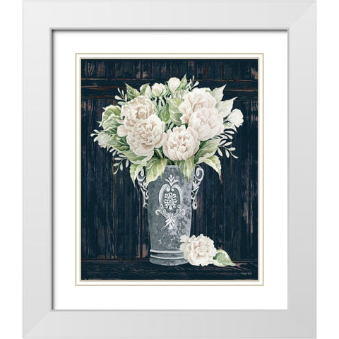 Perfect Peonies White Modern Wood Framed Art Print with Double Matting by Jacobs, Cindy
