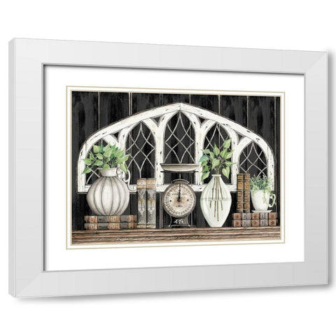 Farmhouse Dresser White Modern Wood Framed Art Print with Double Matting by Jacobs, Cindy