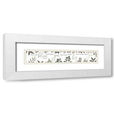 Bless and Keep You I White Modern Wood Framed Art Print with Double Matting by Jacobs, Cindy