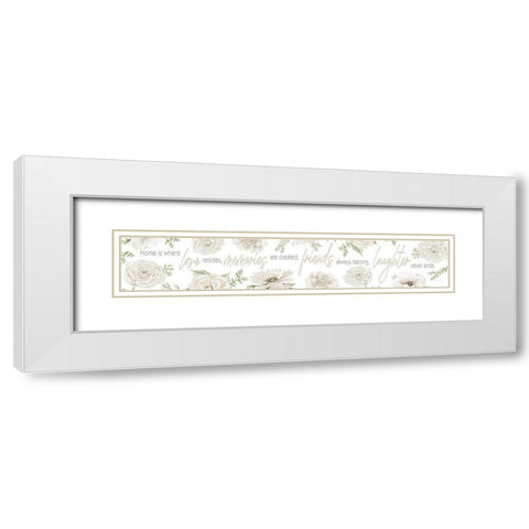 Home is Whereâ€¦ White Modern Wood Framed Art Print with Double Matting by Jacobs, Cindy