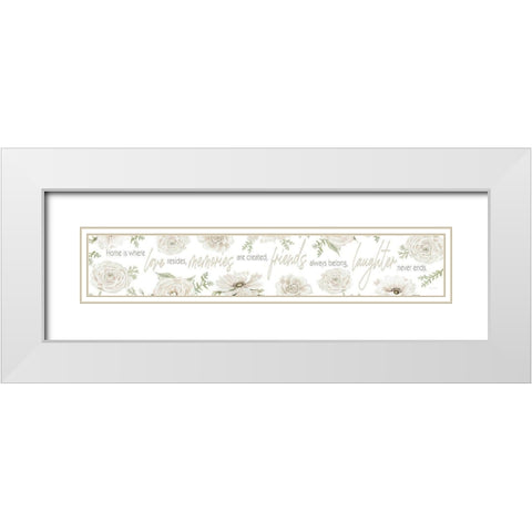 Home is Whereâ€¦ White Modern Wood Framed Art Print with Double Matting by Jacobs, Cindy