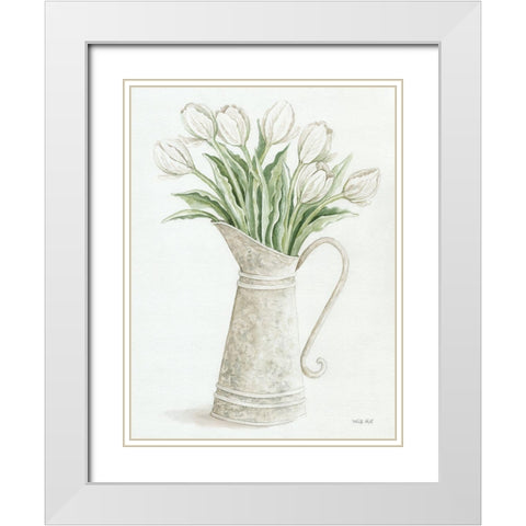 Brings a Smile White Modern Wood Framed Art Print with Double Matting by Jacobs, Cindy