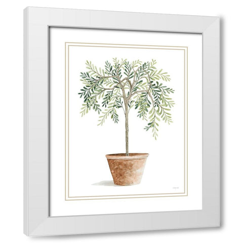 Topiary I White Modern Wood Framed Art Print with Double Matting by Jacobs, Cindy